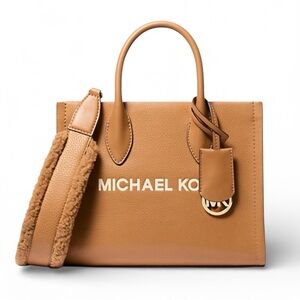 Michael Kors Mirella Deer Pebbled Leather Crossbody Bag